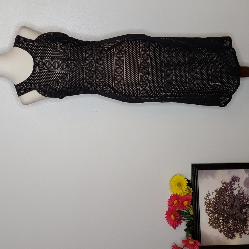 BCBG MaxAzria Dena Lace Dress Black Style #UCE63O06 Celeb Style Luxury Nude - Picture 7 of 14
